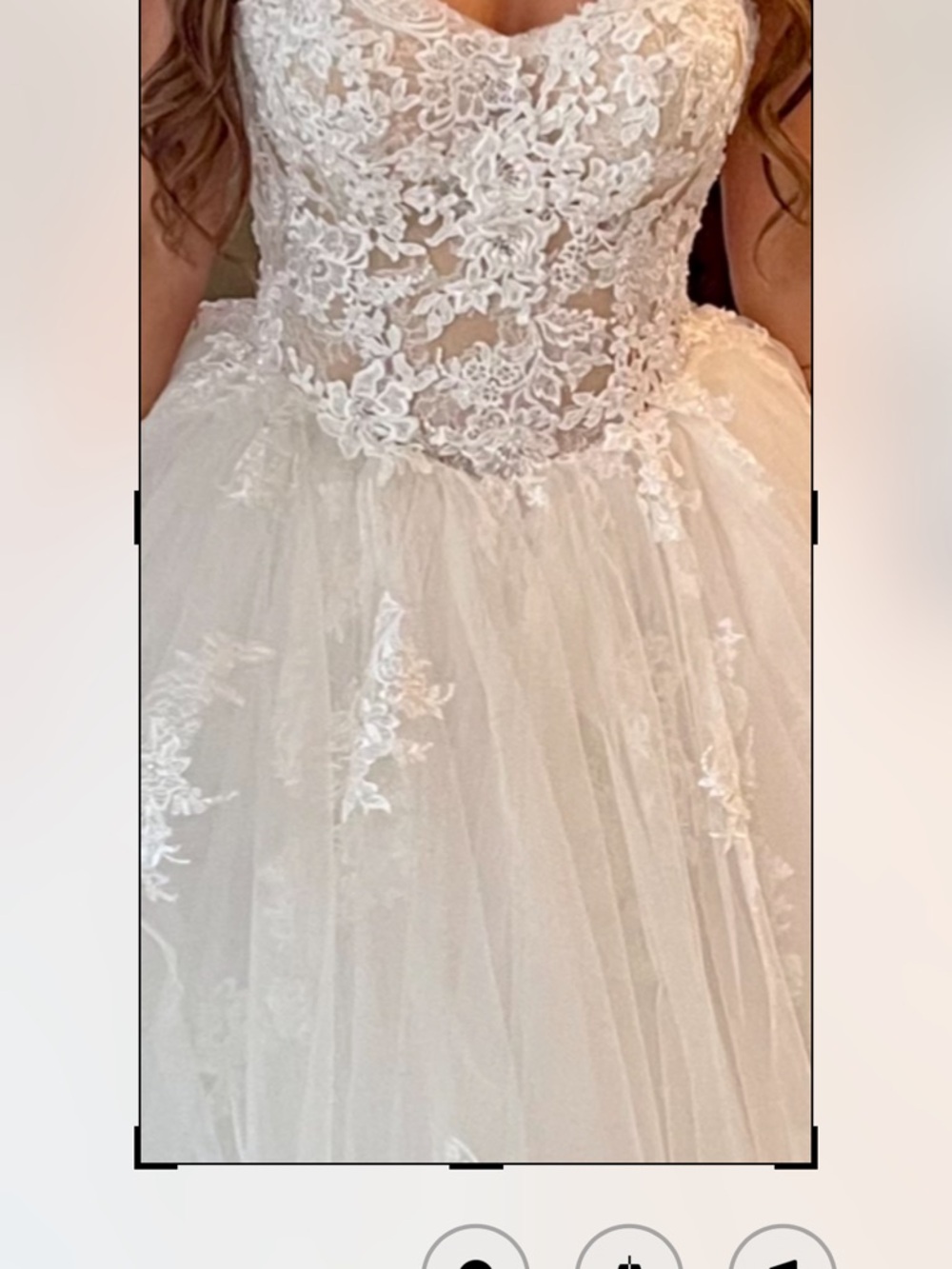 custom made Ivory Off-Shoulder Lace Ball Gown Wedding Dress size 2/4 - Picture 12 of 12